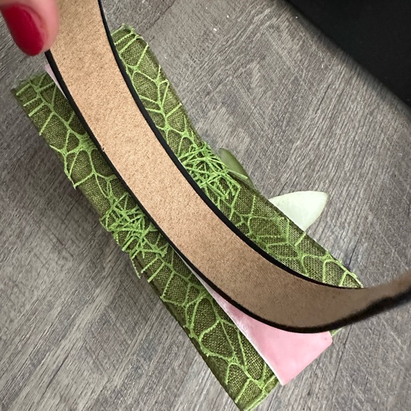 Handmade Designer Fascinator Headband Black Green Pink Velvet Bow Floral Orchid - Picture 6 of 12